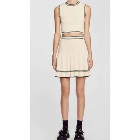 NWT House of Harlow 1960 Nicole Richie Ecru and Black Knit 2 piece casual set - Picture 4 of 11